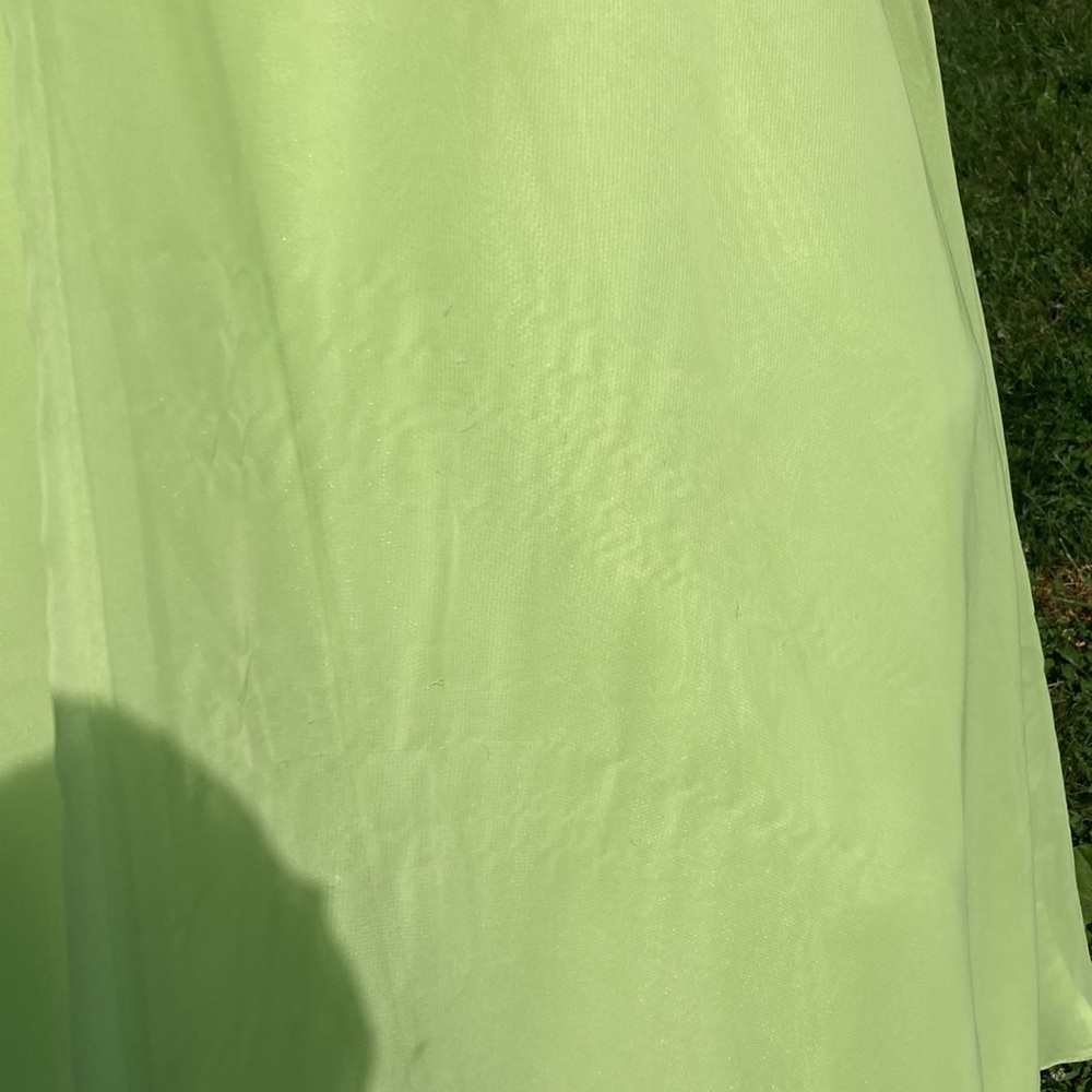 Tiffany Designs key lime green formal beaded halter gown labeled 8 but is 4 - Picture 8 of 12